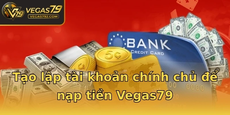 Tạo lập tài khoản chính chủ để nạp tiền Vegas79